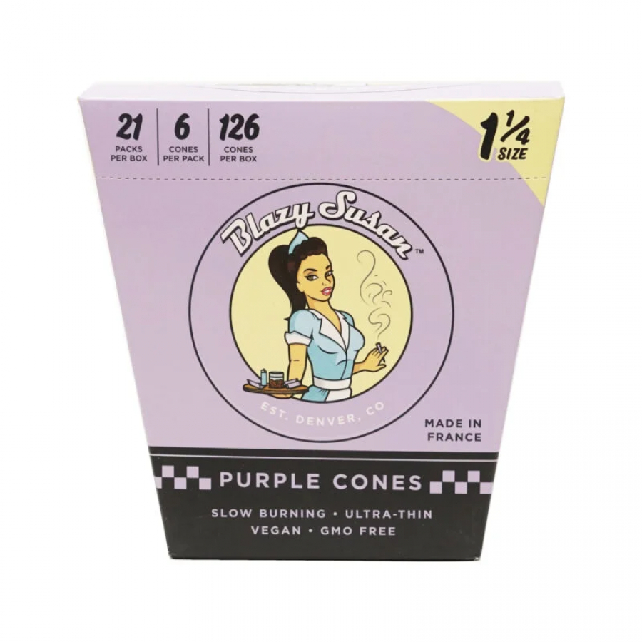 Blazy Susan Purple Cones 1 1/4 Size 6ct - 21pk Display Blazy Susan Purple Cones 1 1/4 Size 6ct - 21pk Display
